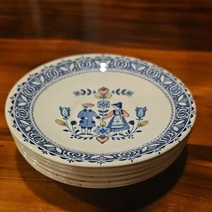 4 Johnson Bros Hearts and Flowers Dessert Bread Plates Staffordshire Old Granite